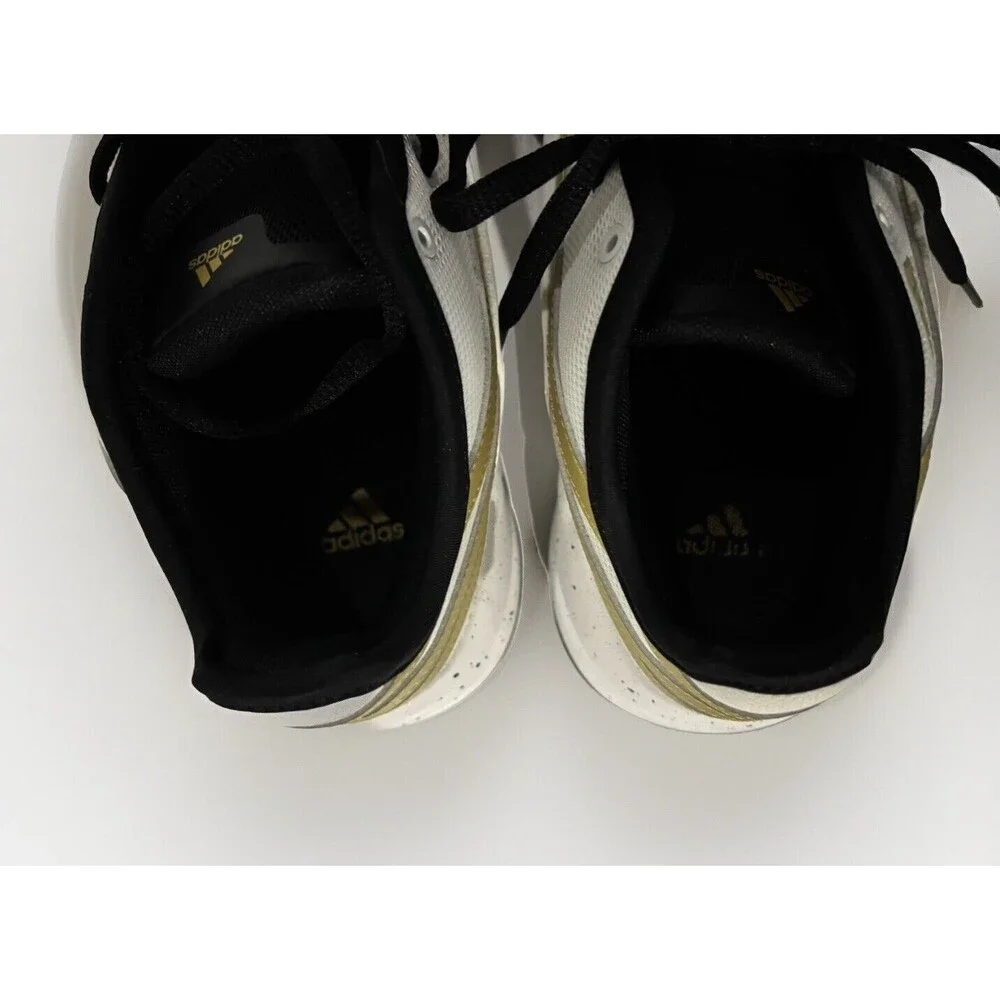 Mens ADIDAS FRONT COURT White Gold LEATHER Basketball Shoes Sz 9.5